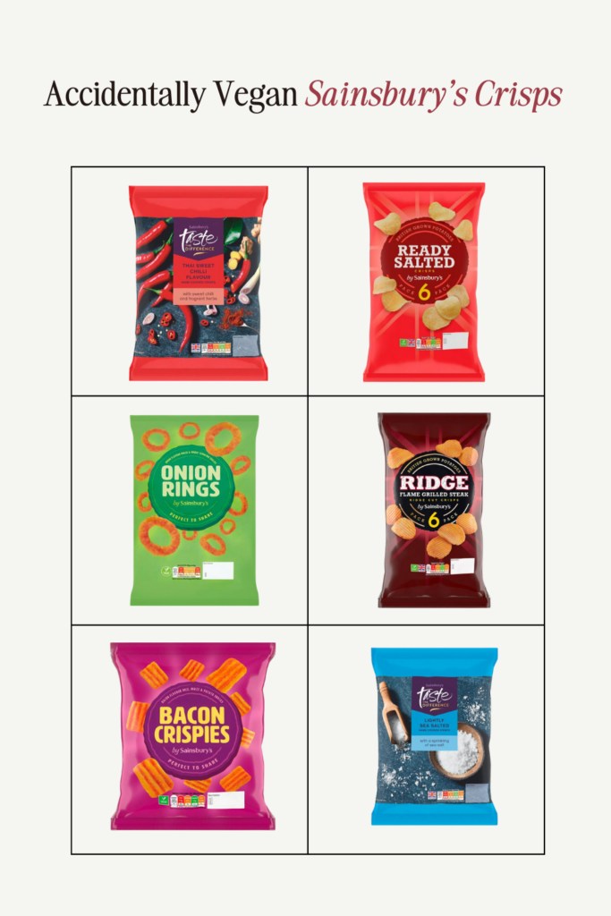 Accidentally vegan Sainsbury's crisps UK